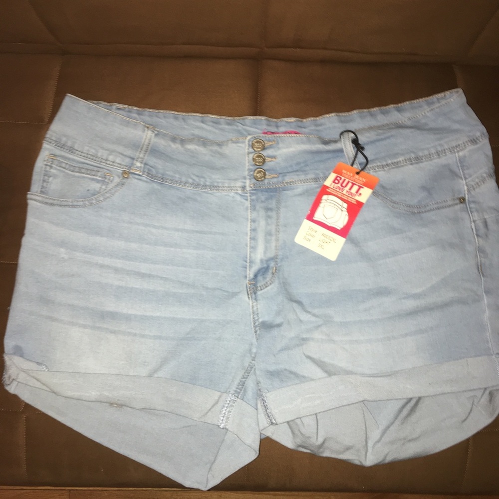Plus size denim shorts